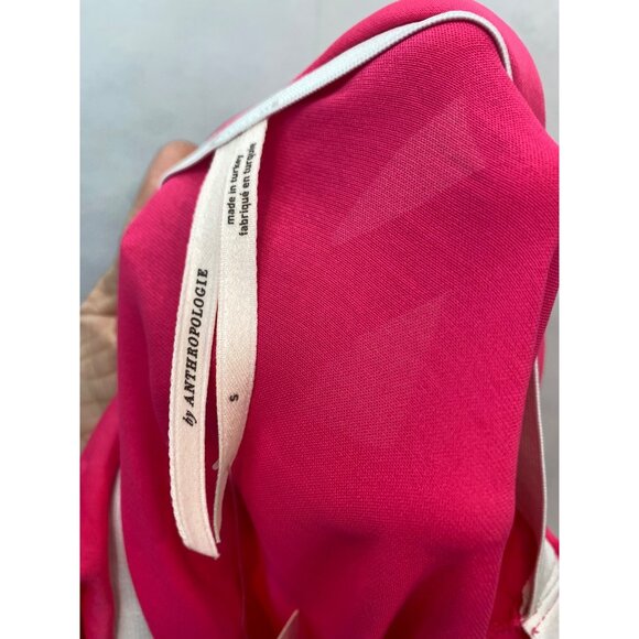 Anthropologie Bias Cut Asymmetrical Hem Slip Skirt Midi Fuchsia Pink Size Small - Picture 6 of 9